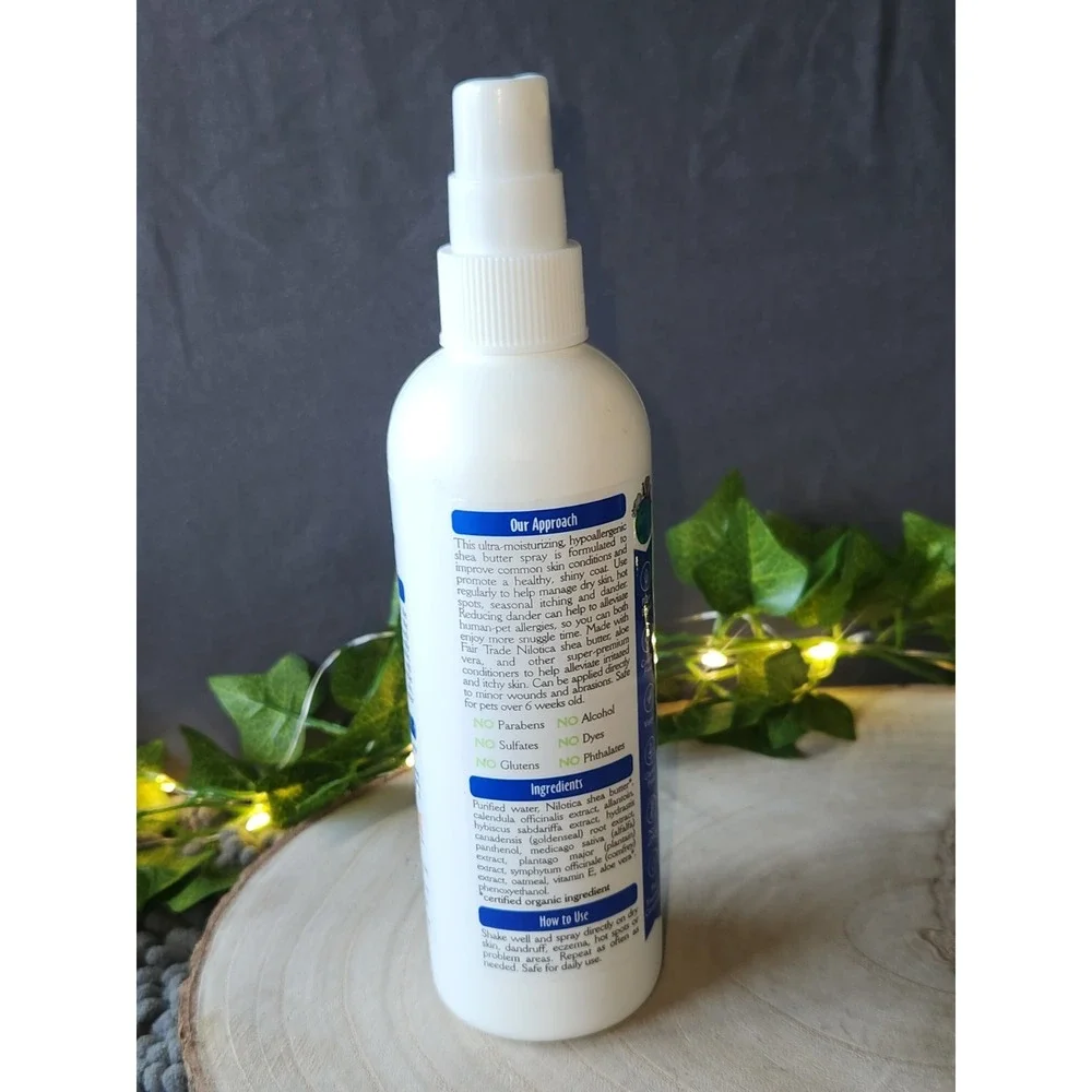 EarthBath Shea Butter Spray Moisturizing Pet Spray 8oz~NEW NO LID